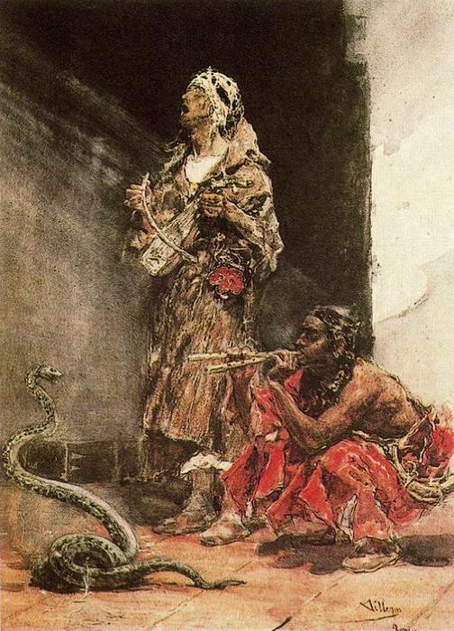 Wikioo.org - The Encyclopedia of Fine Arts - Painting, Artwork by José Villegas Cordero - The Snake Charmer