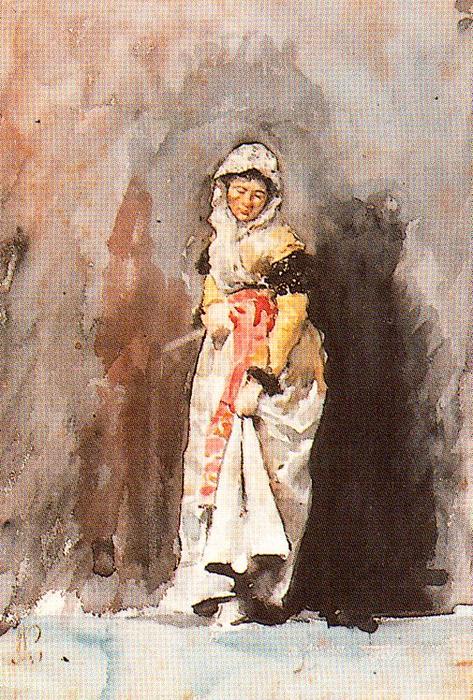 WikiOO.org - Encyclopedia of Fine Arts - Maľba, Artwork José Villegas Cordero - Woman With A Fan