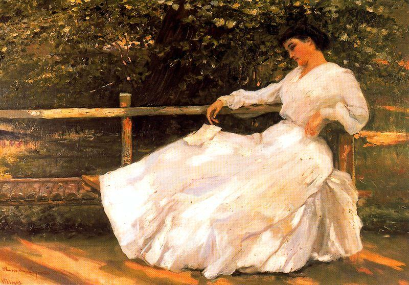 Wikioo.org - The Encyclopedia of Fine Arts - Painting, Artwork by José Villegas Cordero - Women In The Garden