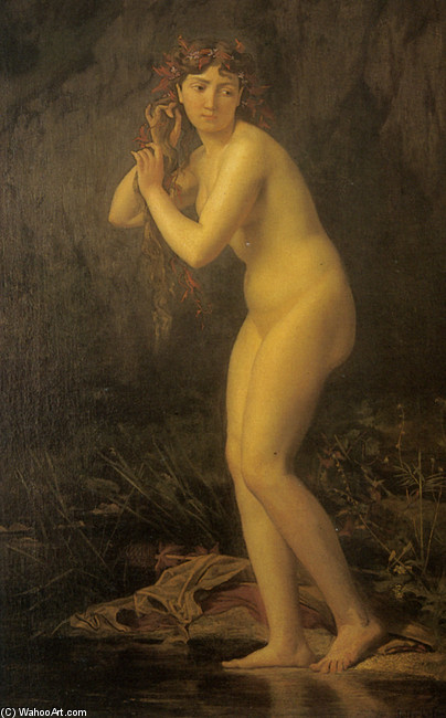 Wikioo.org - Encyklopedia Sztuk Pięknych - Malarstwo, Grafika Jules Joseph Lefebvre - A Bathing Nude