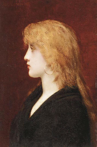 Wikioo.org – La Enciclopedia de las Bellas Artes - Pintura, Obras de arte de Jules Joseph Lefebvre - un joven chica in `profile`
