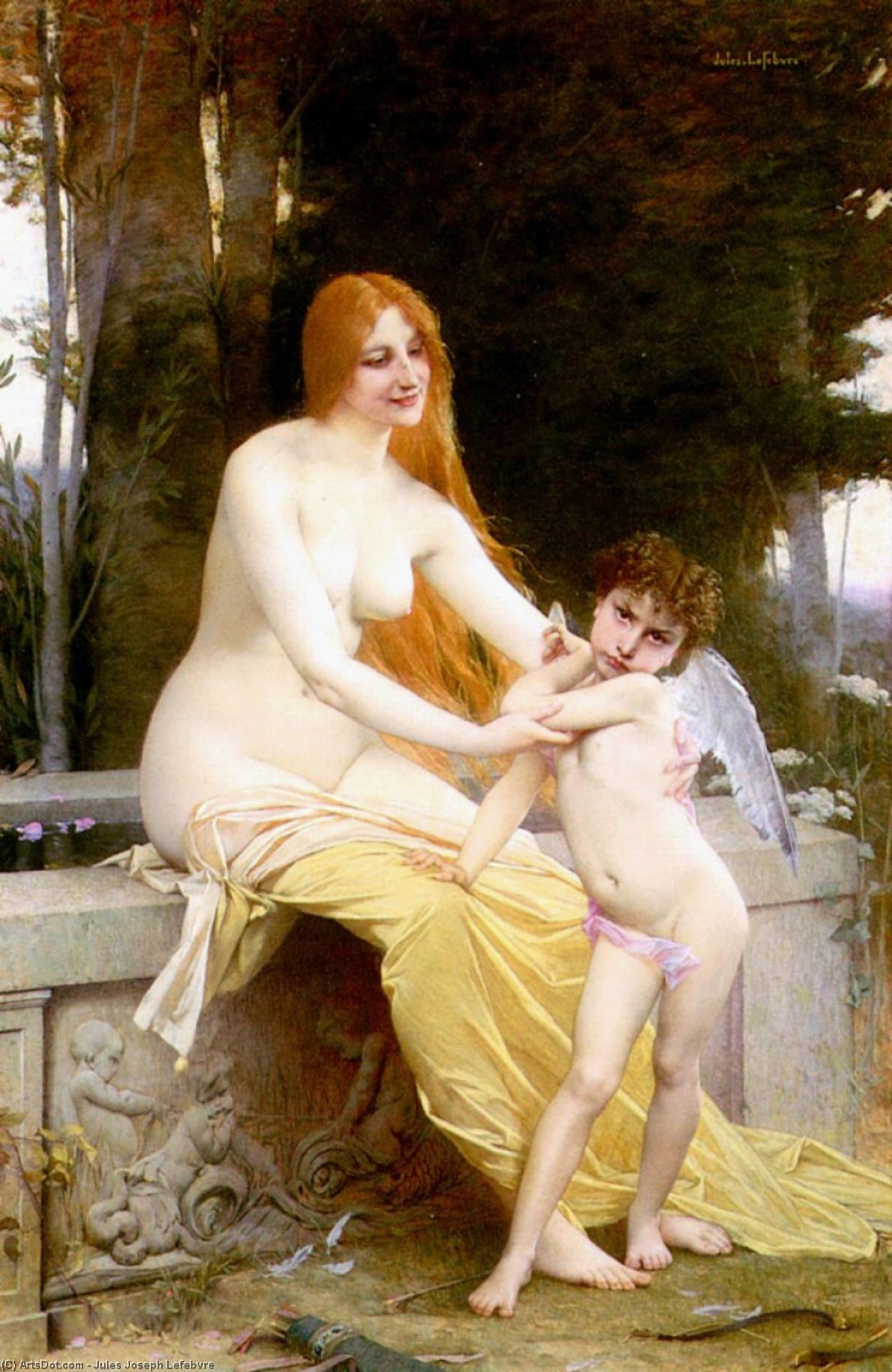 Wikioo.org – L'Encyclopédie des Beaux Arts - Peinture, Oeuvre de Jules Joseph Lefebvre - L Amour Fait Mal