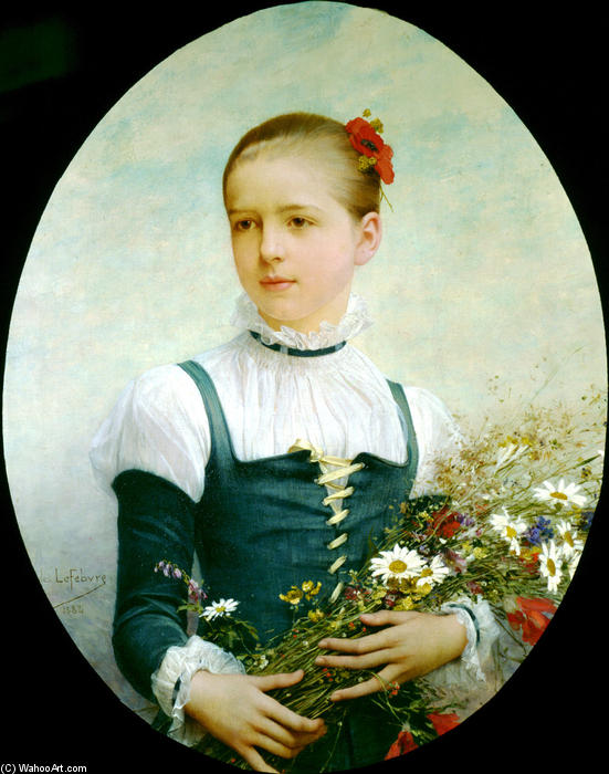 Wikioo.org - The Encyclopedia of Fine Arts - Painting, Artwork by Jules Joseph Lefebvre - Portrait of Edna Barger of Connecticut