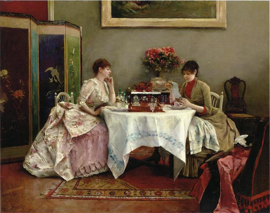 Wikioo.org - The Encyclopedia of Fine Arts - Painting, Artwork by Julius Leblanc Stewart - An Interesting Letter