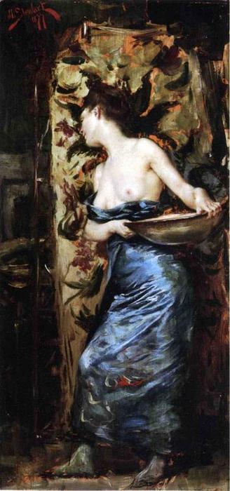 Wikioo.org - Encyklopedia Sztuk Pięknych - Malarstwo, Grafika Julius Leblanc Stewart - Female Half Naked