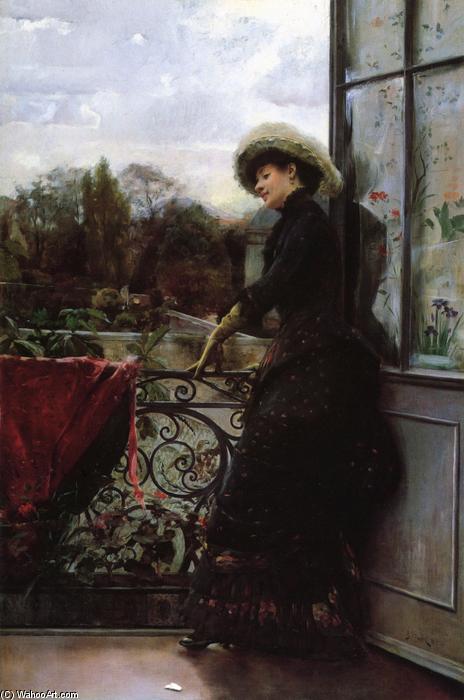 WikiOO.org - Encyclopedia of Fine Arts - Maalaus, taideteos Julius Leblanc Stewart - On the Terrace