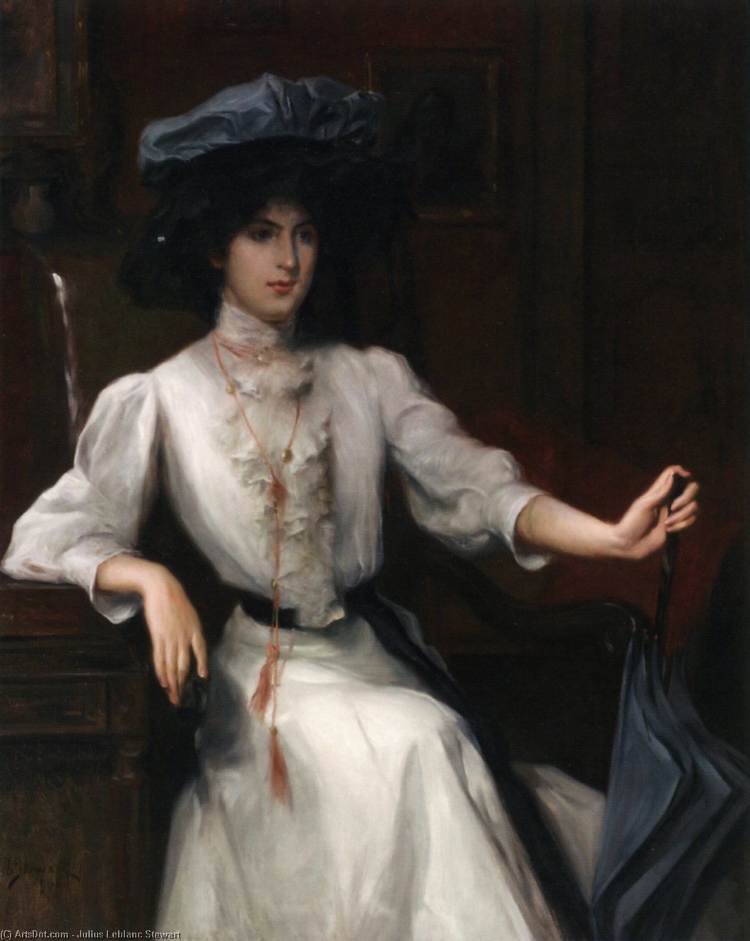Wikioo.org - The Encyclopedia of Fine Arts - Painting, Artwork by Julius Leblanc Stewart - Portrait of a Woman