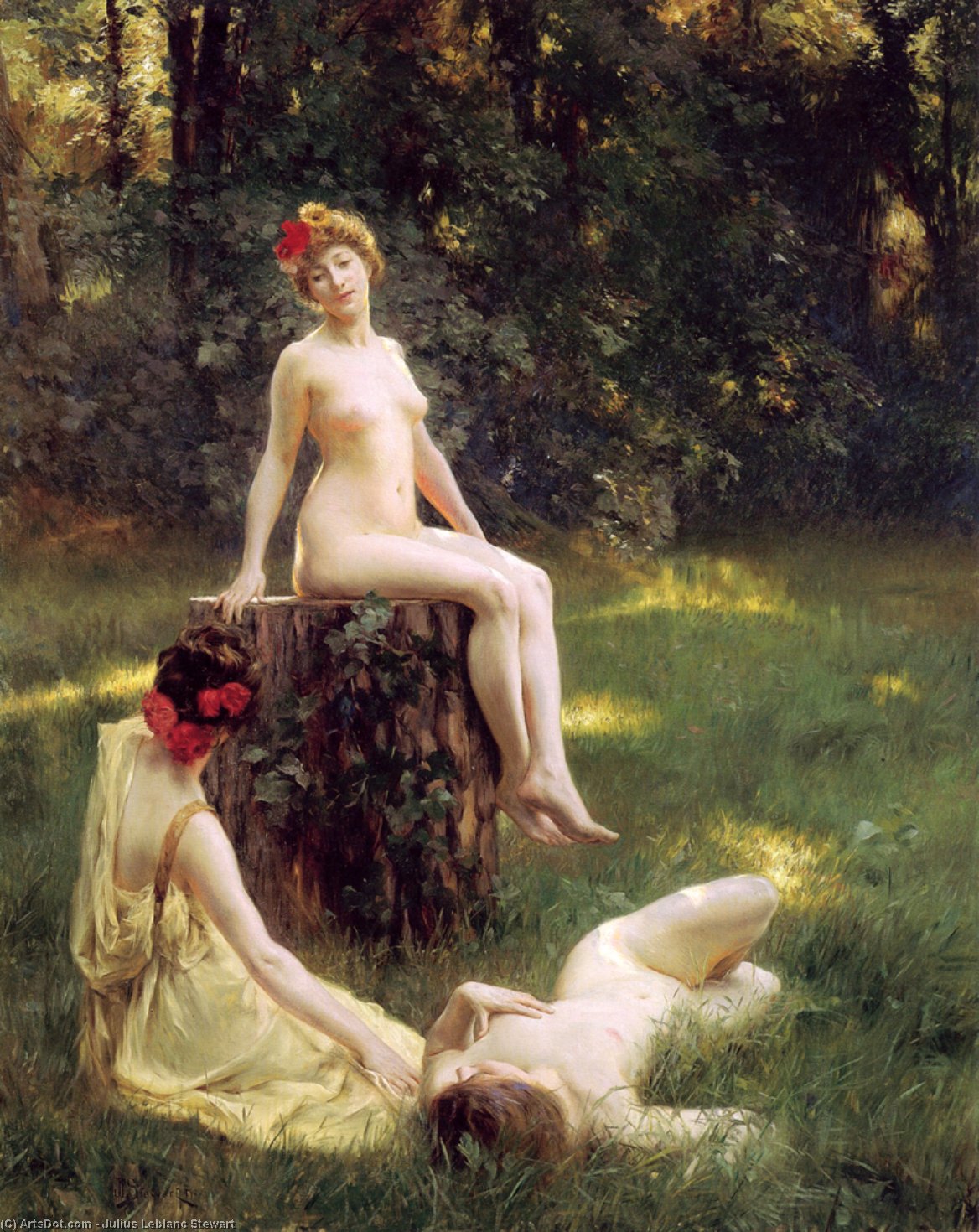 Wikioo.org - The Encyclopedia of Fine Arts - Painting, Artwork by Julius Leblanc Stewart - The Glade
