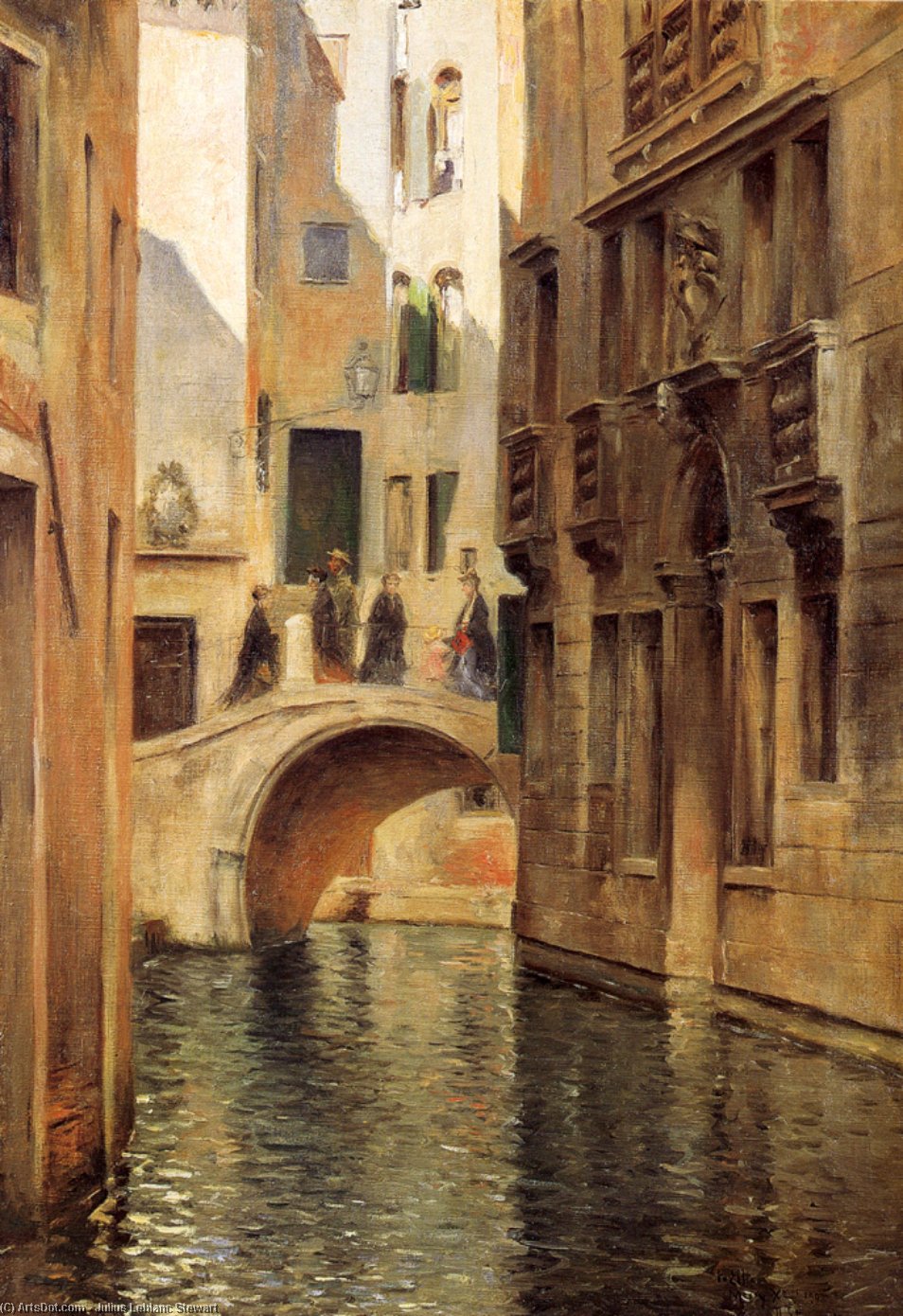 Wikioo.org - The Encyclopedia of Fine Arts - Painting, Artwork by Julius Leblanc Stewart - Venetian Canal