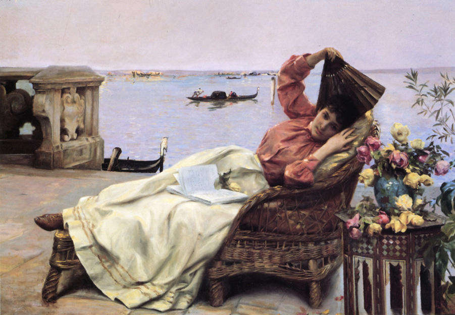 WikiOO.org - Encyclopedia of Fine Arts - Maleri, Artwork Julius Leblanc Stewart - Venetian Veranda