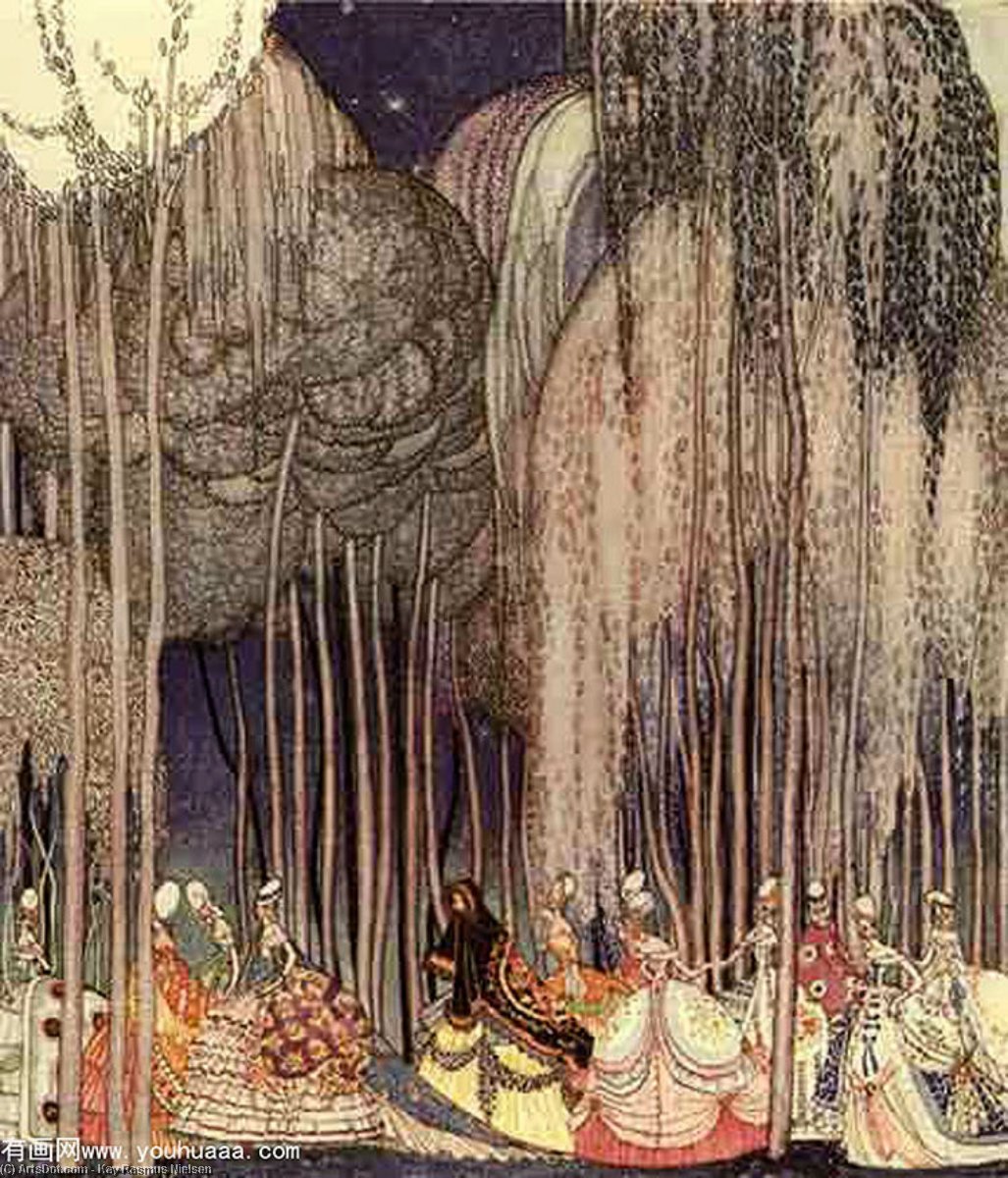 Wikioo.org - The Encyclopedia of Fine Arts - Painting, Artwork by Kay Rasmus Nielsen - On the Way to the Dance