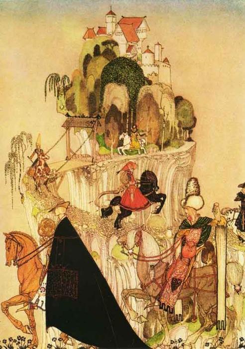 Wikioo.org - The Encyclopedia of Fine Arts - Painting, Artwork by Kay Rasmus Nielsen - Riding Out to Woo