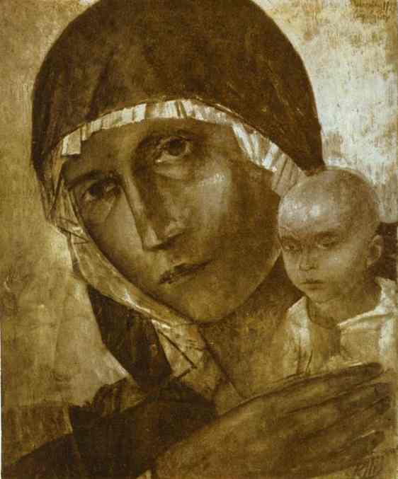 Wikioo.org - The Encyclopedia of Fine Arts - Painting, Artwork by Kuzma Petrov-Vodkin - Madonna with the Child