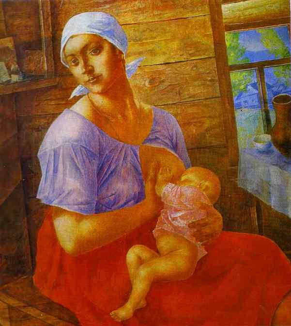 WikiOO.org - Encyclopedia of Fine Arts - Maleri, Artwork Kuzma Petrov-Vodkin - Mother 1