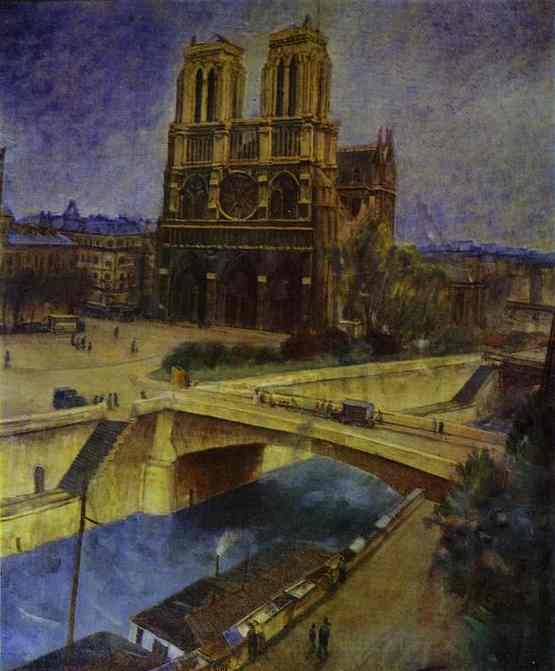 WikiOO.org - Енциклопедия за изящни изкуства - Живопис, Произведения на изкуството Kuzma Petrov-Vodkin - Paris. Notre-Dame