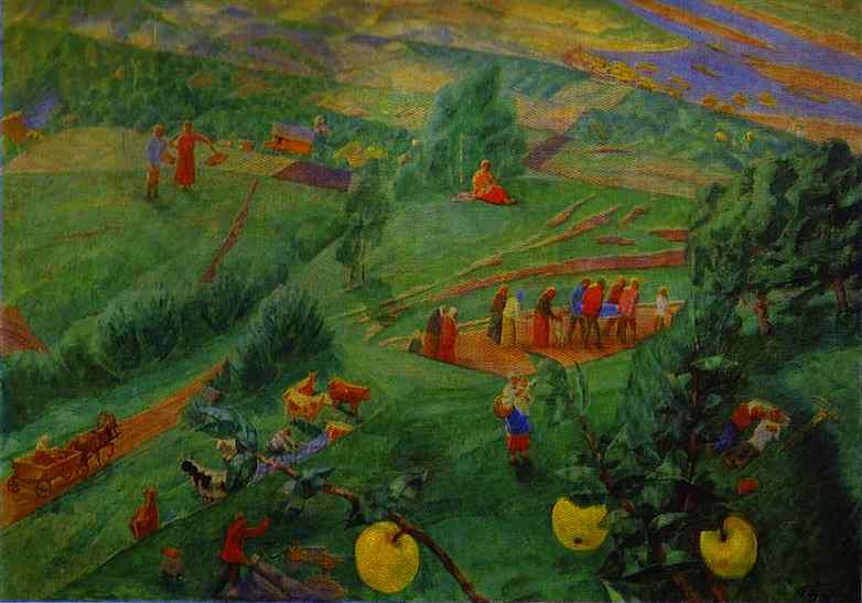 WikiOO.org - אנציקלופדיה לאמנויות יפות - ציור, יצירות אמנות Kuzma Petrov-Vodkin - Summer Midday