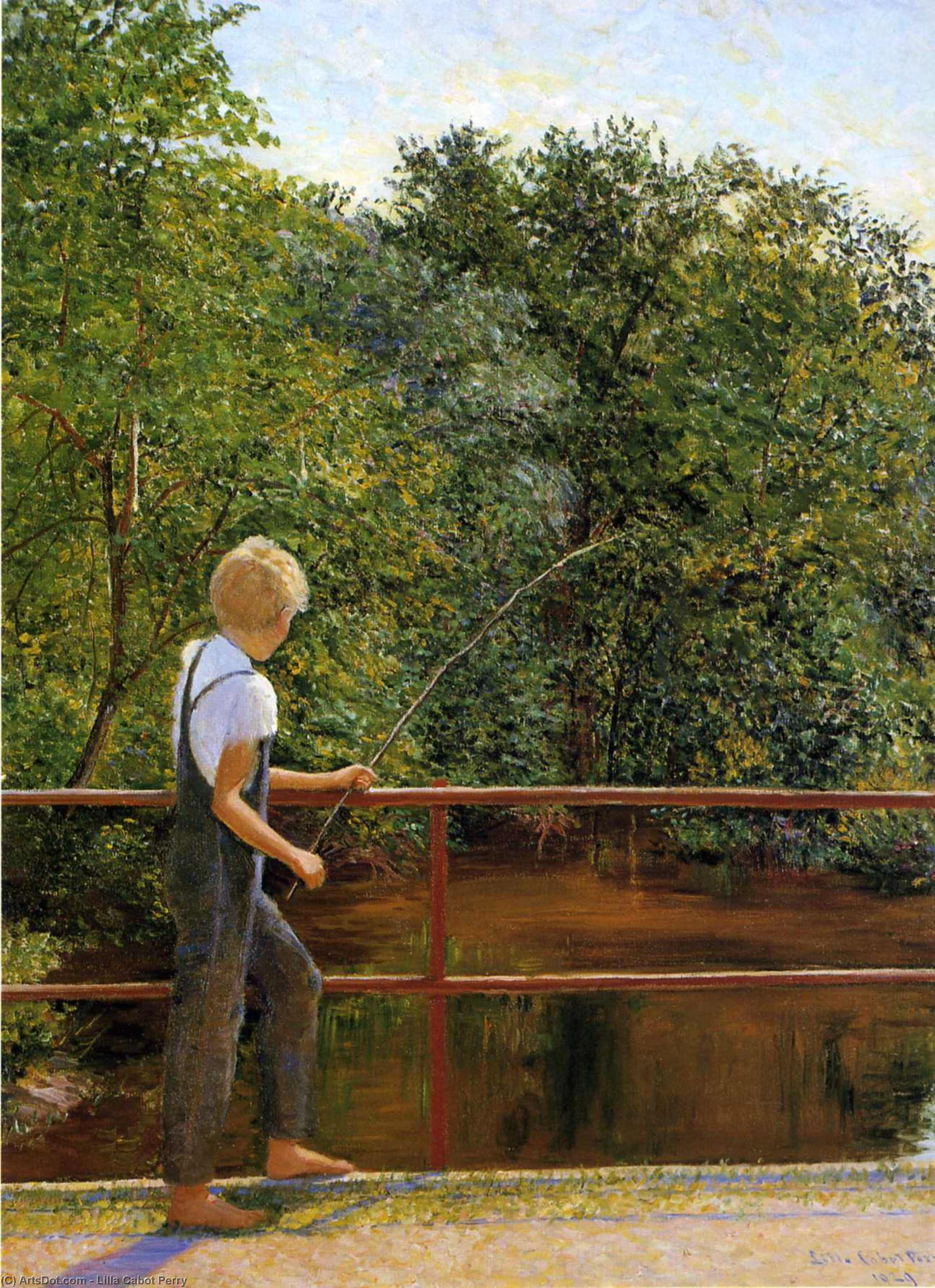 Wikioo.org - The Encyclopedia of Fine Arts - Painting, Artwork by Lilla Cabot Perry - Boy Fishing