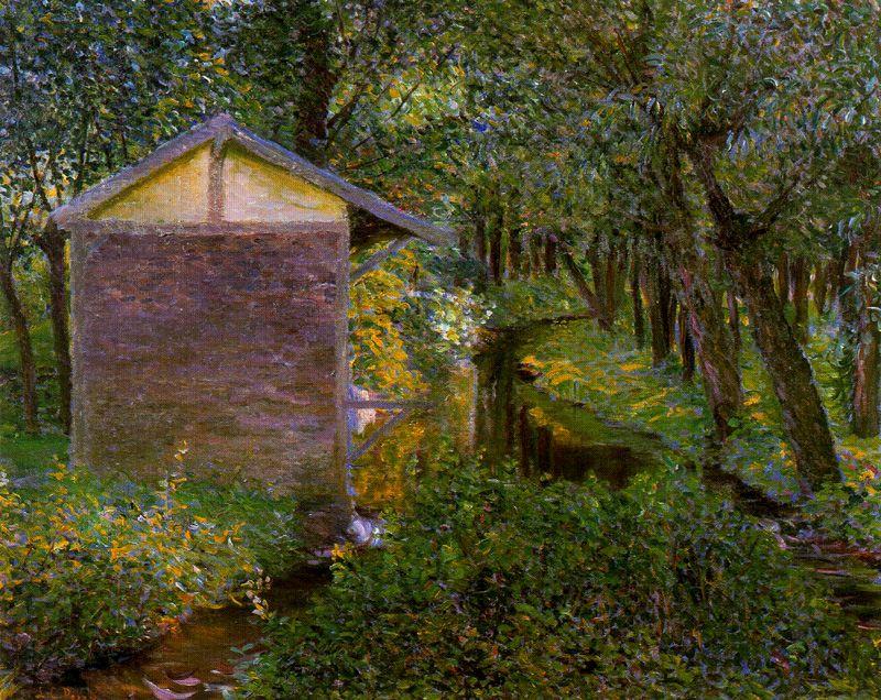 WikiOO.org - Encyclopedia of Fine Arts - Målning, konstverk Lilla Cabot Perry - Brook and Wash-house, Giverny