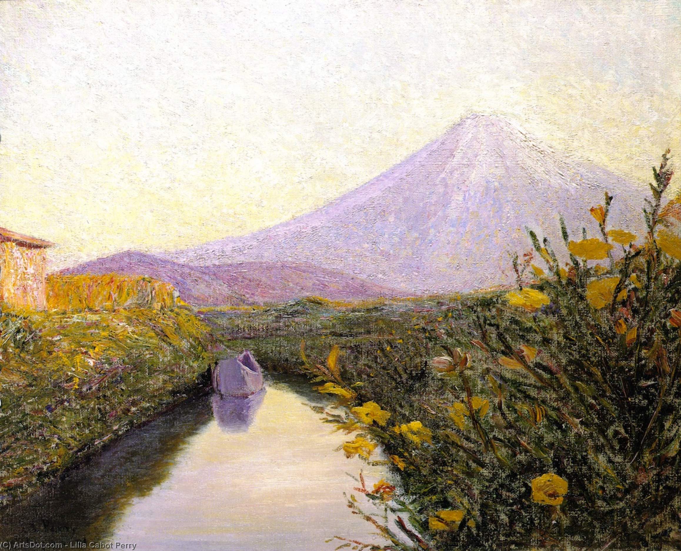 Wikioo.org - The Encyclopedia of Fine Arts - Painting, Artwork by Lilla Cabot Perry - Fuji from the Canal, Iwabuchi