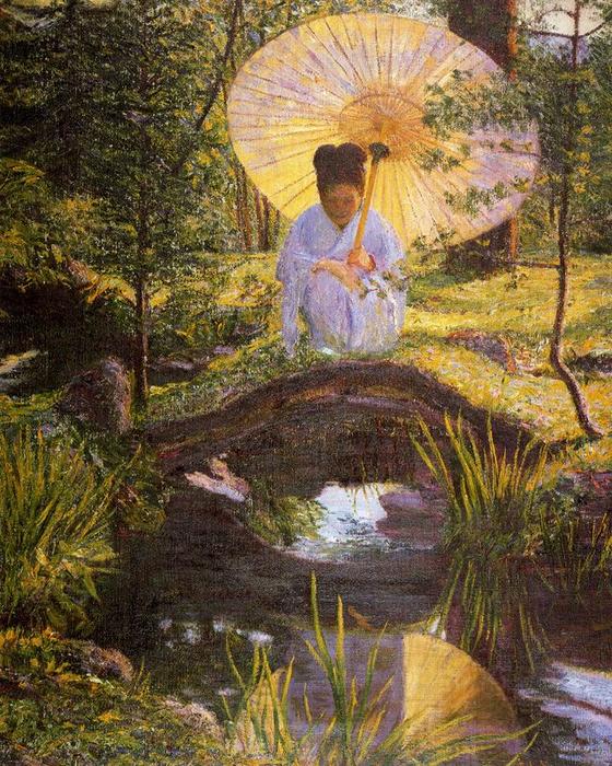 Wikoo.org - موسوعة الفنون الجميلة - اللوحة، العمل الفني Lilla Cabot Perry - In a Japanese Garden