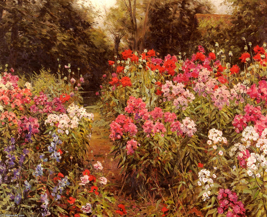 Wikioo.org - The Encyclopedia of Fine Arts - Painting, Artwork by Louis Aston Knight - A Flower Garden