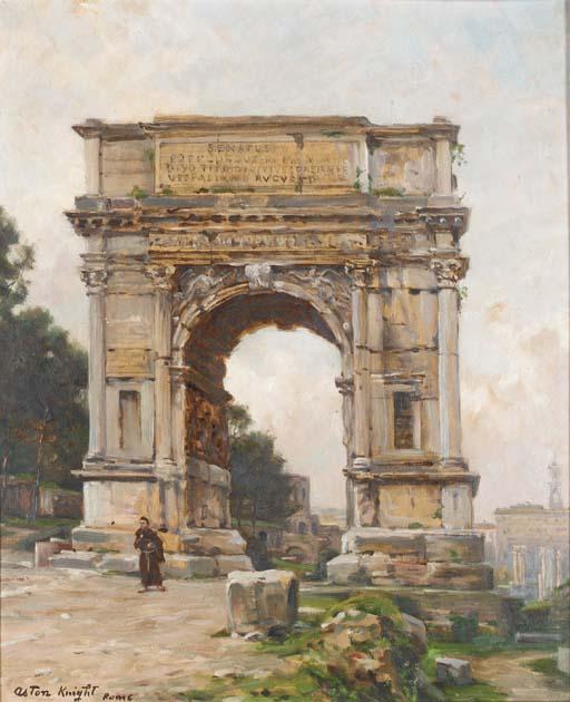 Wikioo.org - The Encyclopedia of Fine Arts - Painting, Artwork by Louis Aston Knight - Arch of Titus (The Forum), Rome