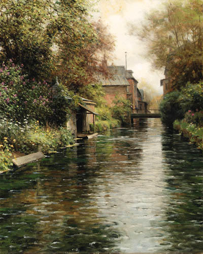 Wikioo.org – L'Encyclopédie des Beaux Arts - Peinture, Oeuvre de Louis Aston Knight - maisons le long a canal