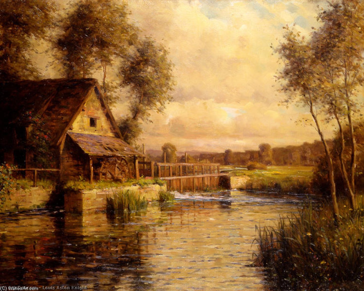 Wikioo.org - The Encyclopedia of Fine Arts - Painting, Artwork by Louis Aston Knight - Old Mill in Normandy