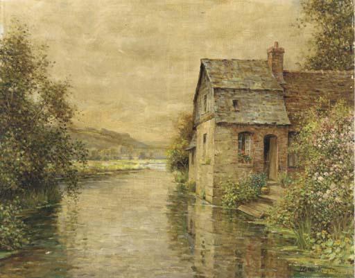 WikiOO.org - Encyclopedia of Fine Arts - Lukisan, Artwork Louis Aston Knight - On the River