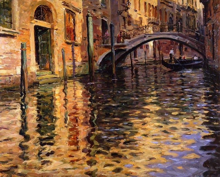 Wikioo.org - The Encyclopedia of Fine Arts - Painting, Artwork by Louis Aston Knight - Pont del Angelo, Venice