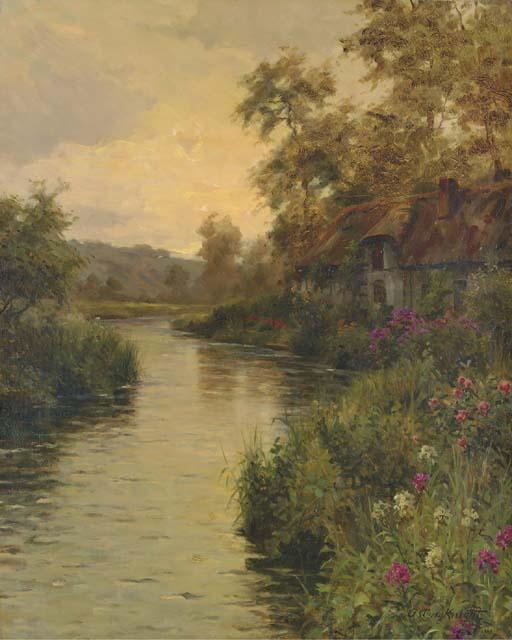 Wikioo.org - The Encyclopedia of Fine Arts - Painting, Artwork by Louis Aston Knight - River at Sunset, Normandy