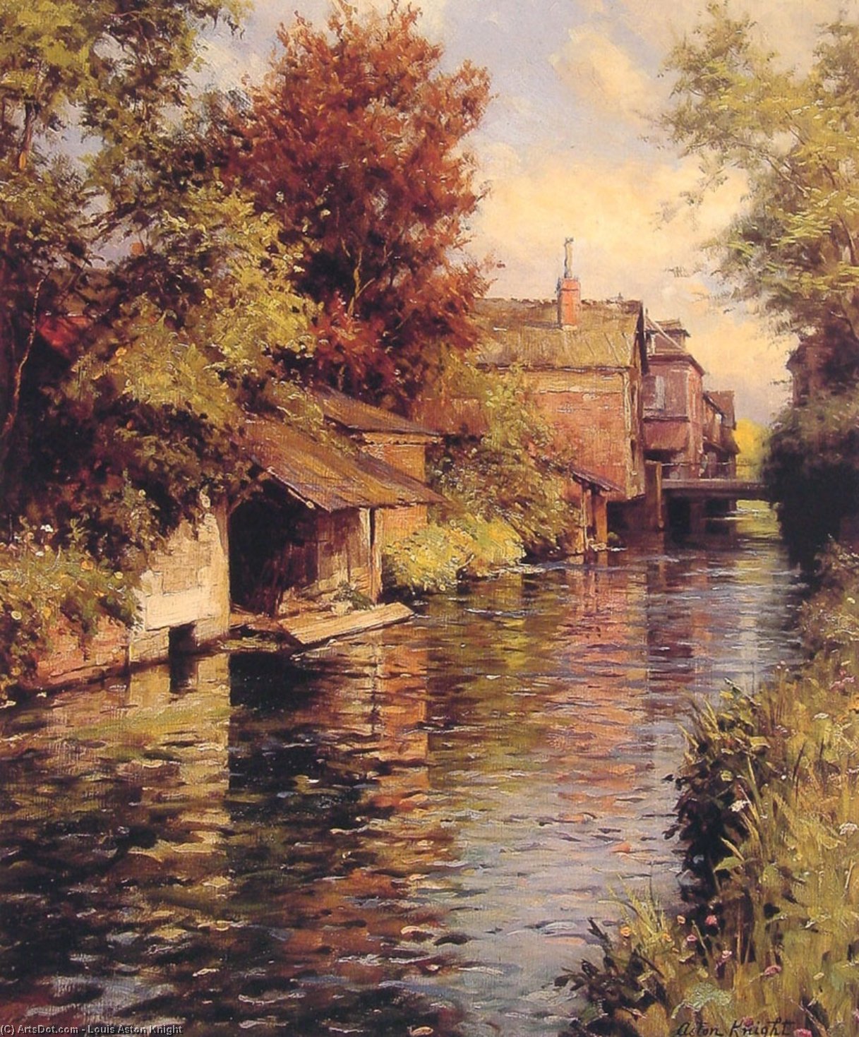 Wikioo.org - The Encyclopedia of Fine Arts - Painting, Artwork by Louis Aston Knight - Sunny Afternoon on the Canal