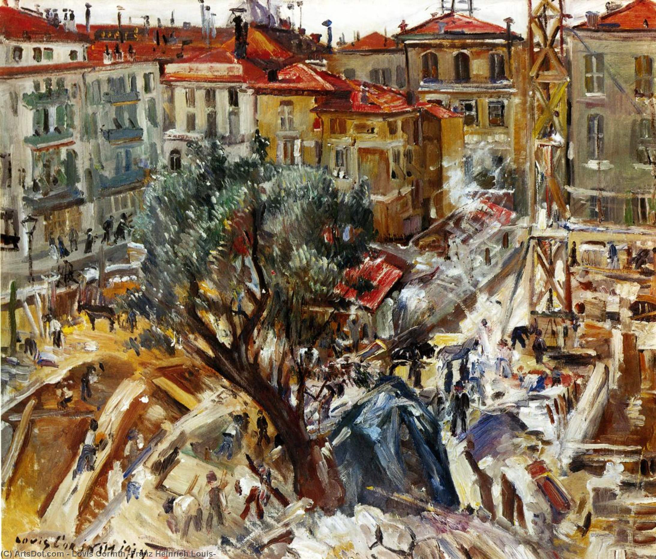 Wikioo.org - The Encyclopedia of Fine Arts - Painting, Artwork by Lovis Corinth (Franz Heinrich Louis) - Building Under Construction in Monte Carlo