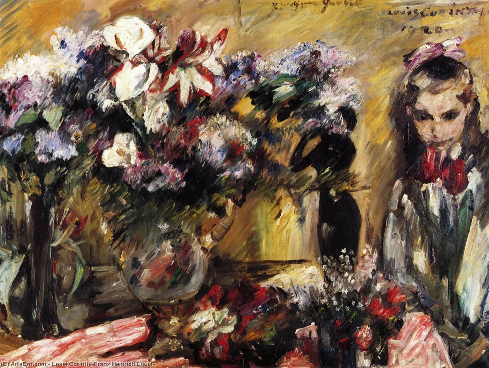 WikiOO.org - Güzel Sanatlar Ansiklopedisi - Resim, Resimler Lovis Corinth (Franz Heinrich Louis) - Flowers and Wilhelmine
