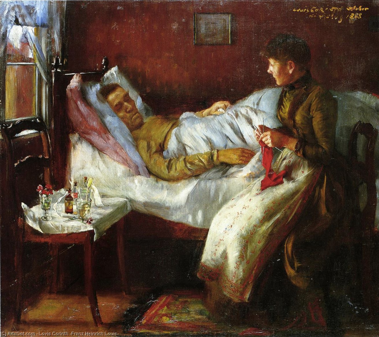 Wikioo.org - The Encyclopedia of Fine Arts - Painting, Artwork by Lovis Corinth (Franz Heinrich Louis) - Franz Heinrich Corinth on His Sickbed