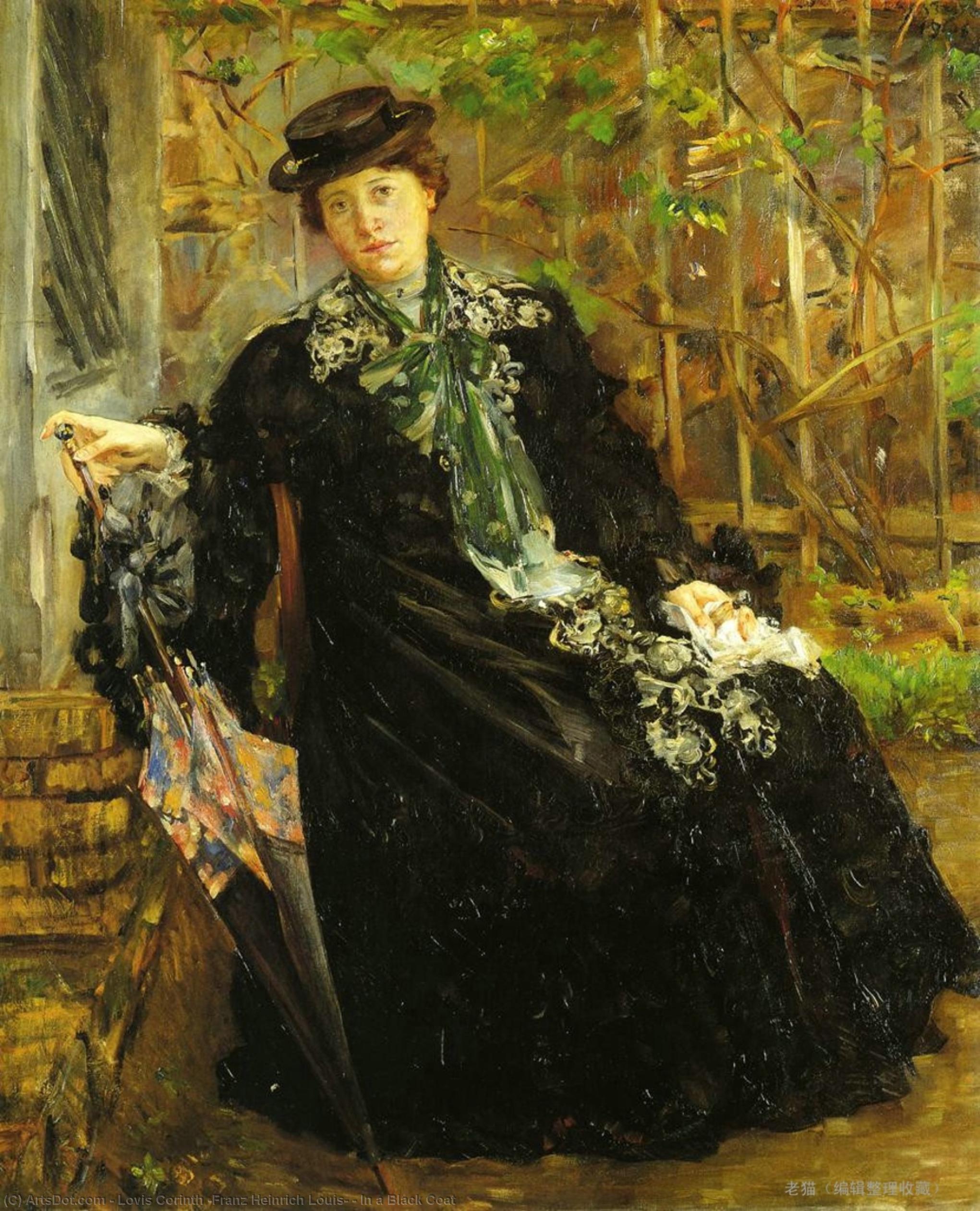 Wikioo.org - The Encyclopedia of Fine Arts - Painting, Artwork by Lovis Corinth (Franz Heinrich Louis) - In a Black Coat