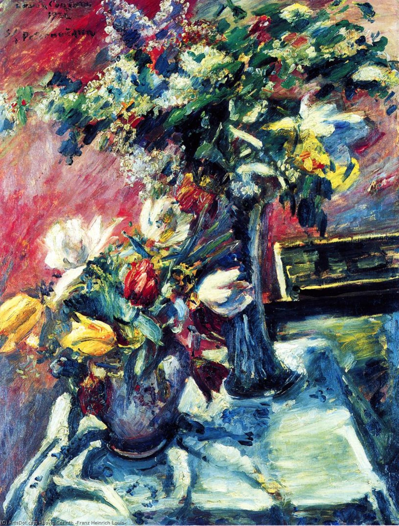 Wikioo.org - The Encyclopedia of Fine Arts - Painting, Artwork by Lovis Corinth (Franz Heinrich Louis) - Lilac and Tulips