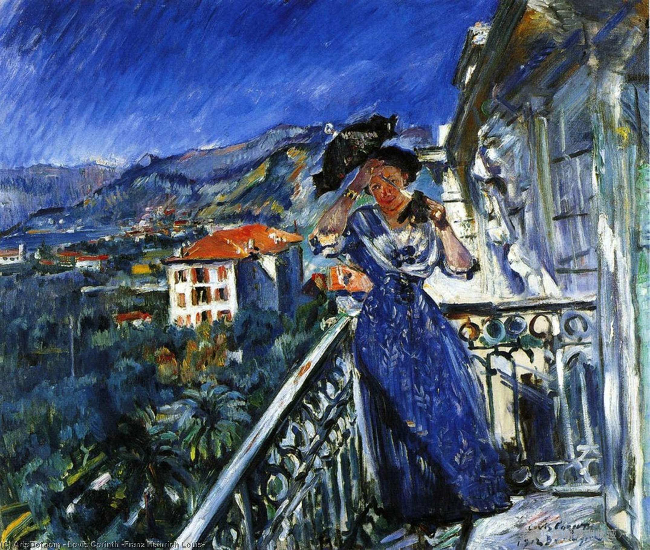 Wikioo.org - The Encyclopedia of Fine Arts - Painting, Artwork by Lovis Corinth (Franz Heinrich Louis) - On the Balcony in Bordighera