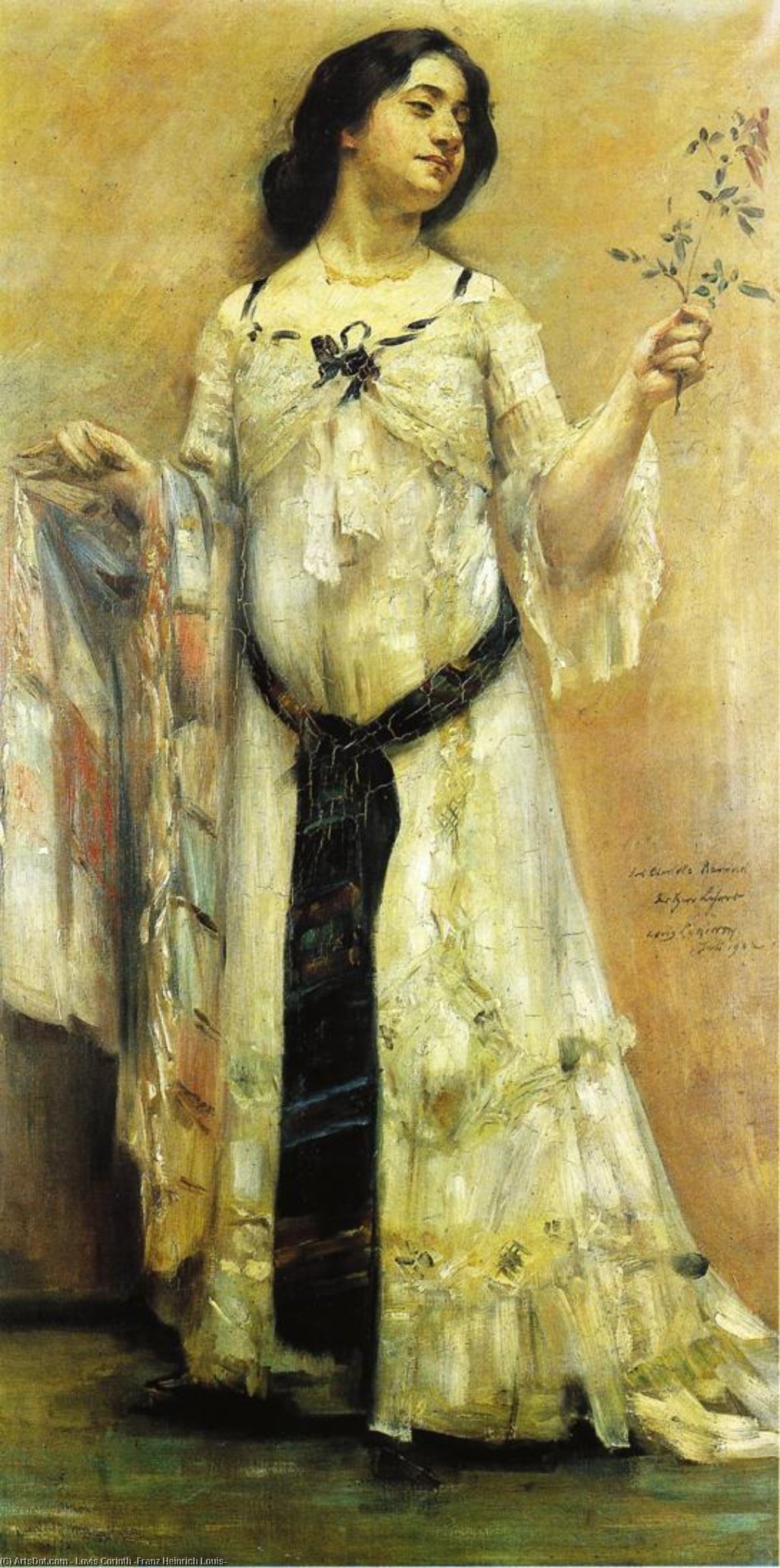 WikiOO.org – 美術百科全書 - 繪畫，作品 Lovis Corinth (Franz Heinrich Louis) - 在白色礼服的肖像夏洛特贝伦德的