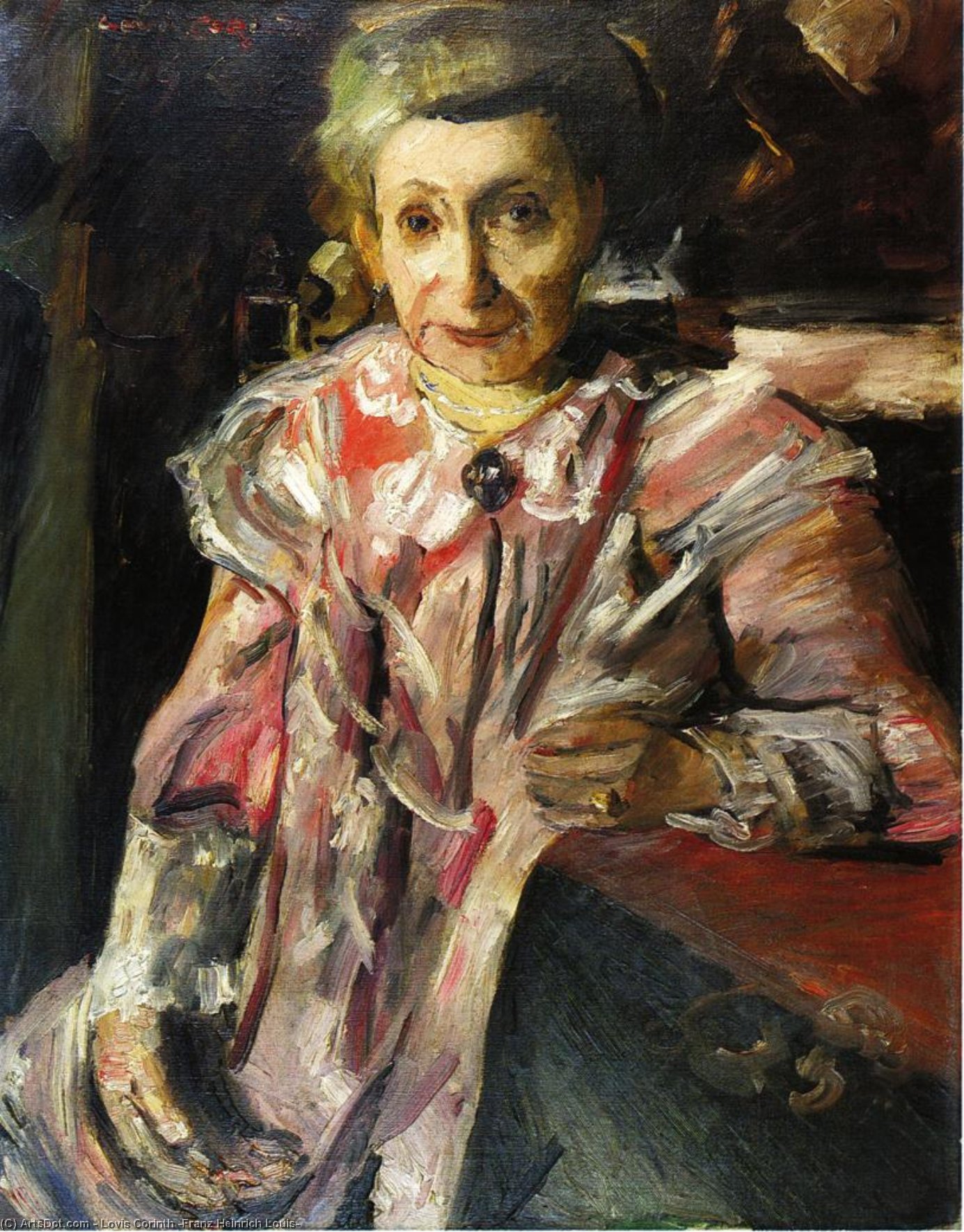 Wikioo.org - The Encyclopedia of Fine Arts - Painting, Artwork by Lovis Corinth (Franz Heinrich Louis) - Portrait of Frau Hedwig Berend, 'Rosa Matinee'