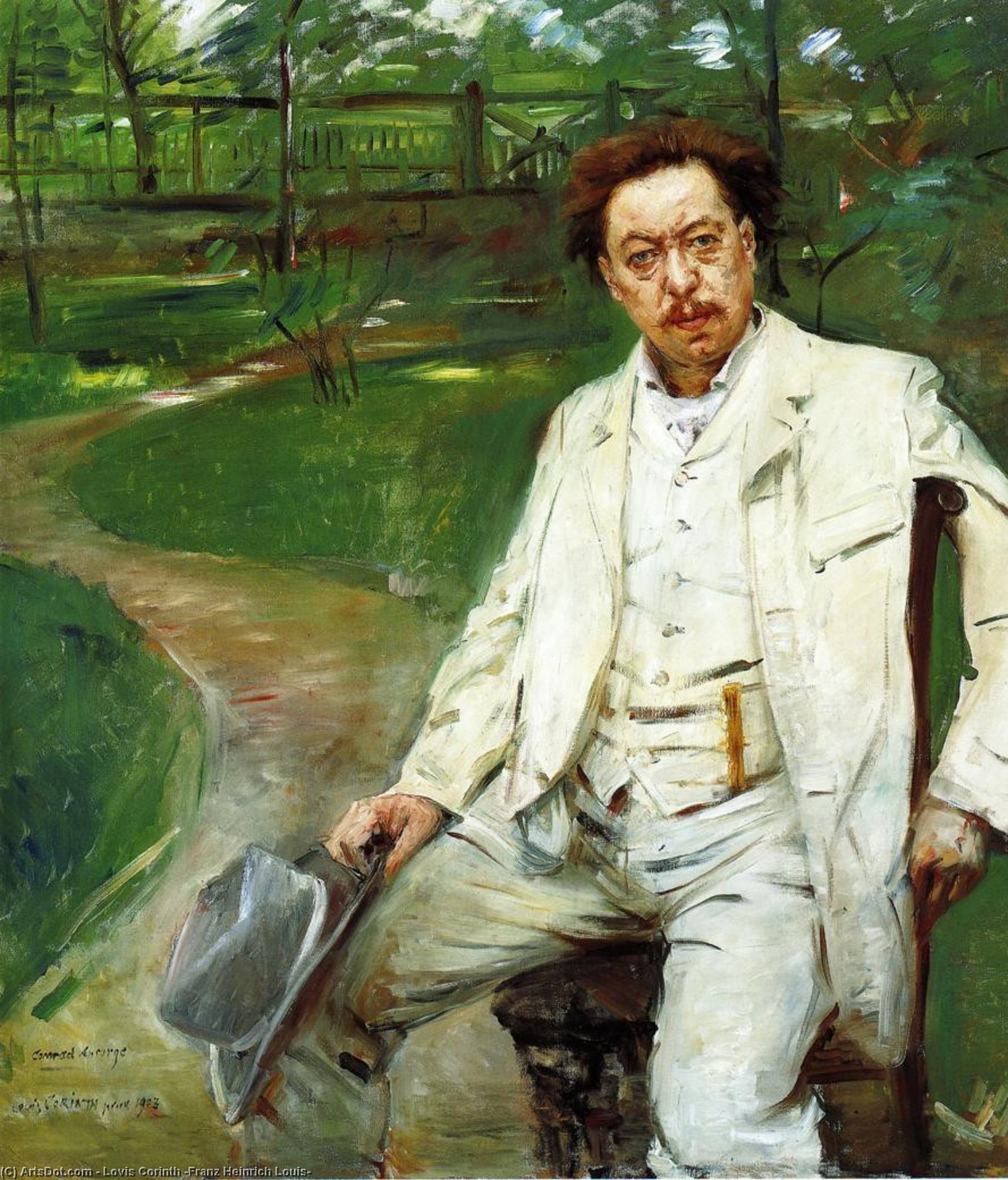 WikiOO.org - Encyclopedia of Fine Arts - Maleri, Artwork Lovis Corinth (Franz Heinrich Louis) - Portrait of the Pianist Conrad Ansorge