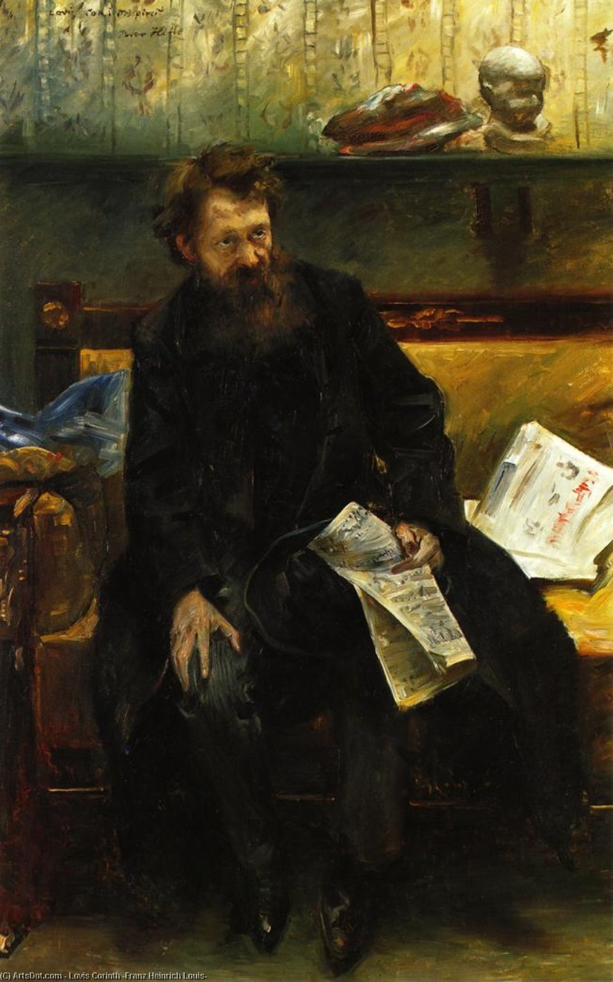 WikiOO.org – 美術百科全書 - 繪畫，作品 Lovis Corinth (Franz Heinrich Louis) -  肖像  的  诗人 彼得·希勒