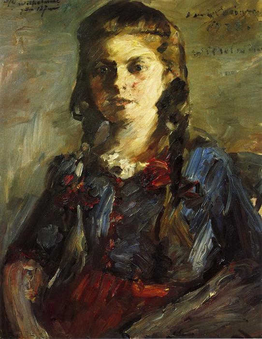 Wikioo.org - The Encyclopedia of Fine Arts - Painting, Artwork by Lovis Corinth (Franz Heinrich Louis) - Portrait of Wilhelmine with Her Hair in Braids