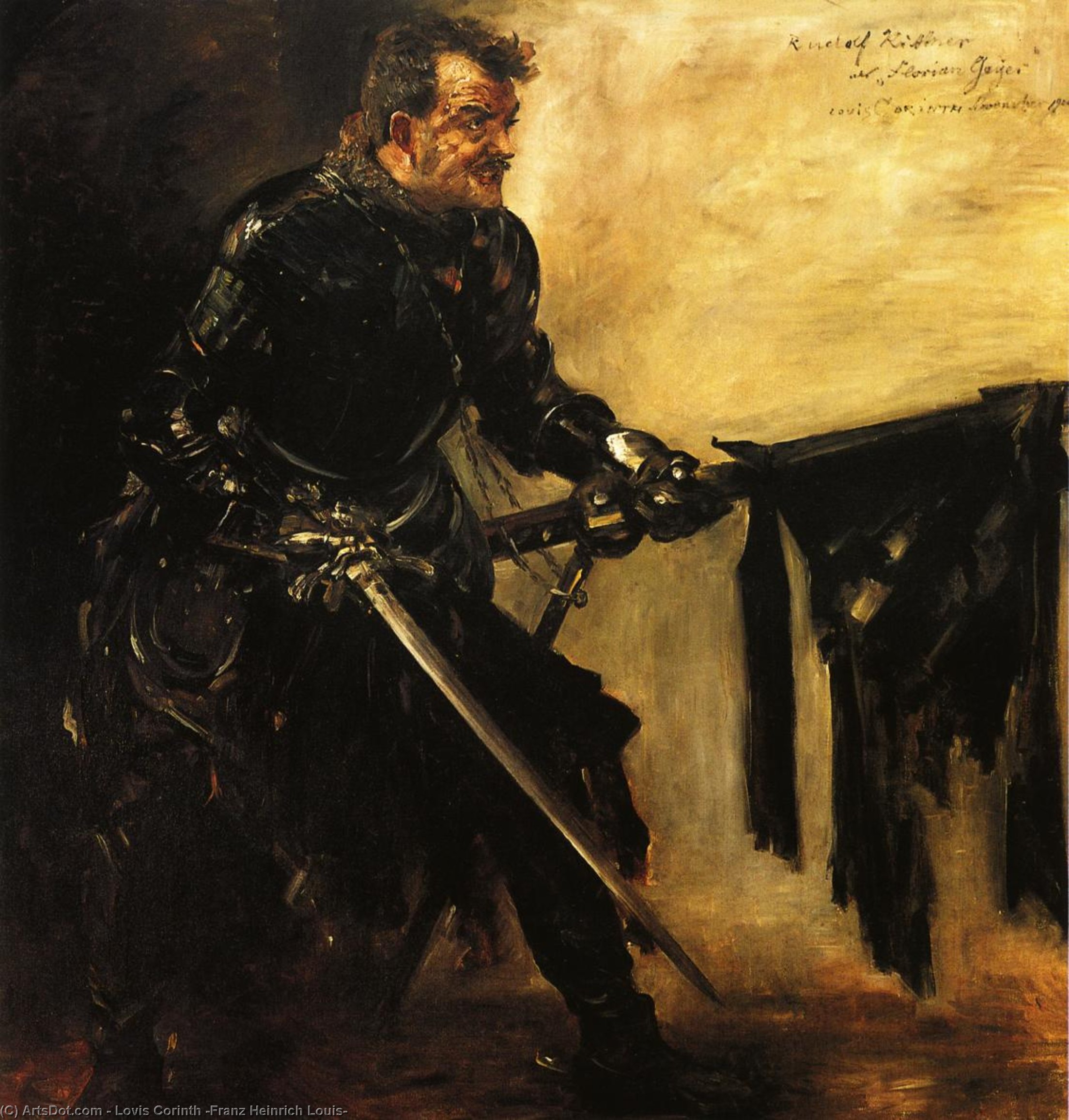 Wikioo.org - The Encyclopedia of Fine Arts - Painting, Artwork by Lovis Corinth (Franz Heinrich Louis) - Rudolph Rittner as Florian Geyer, First Version