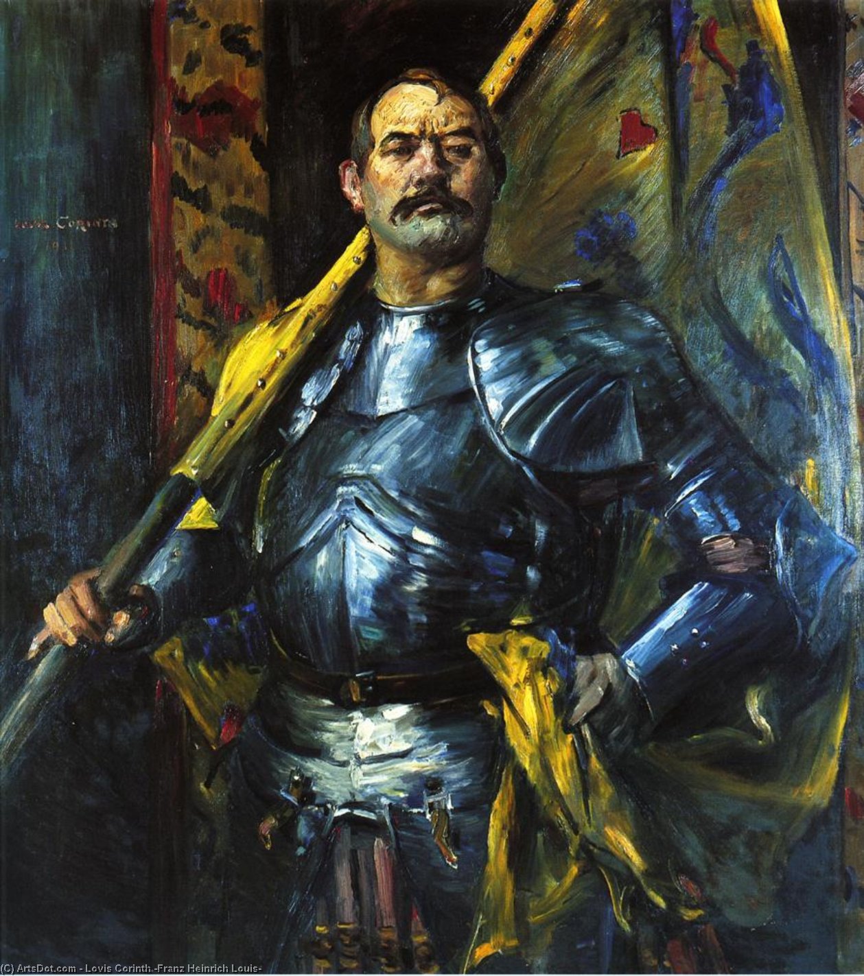 WikiOO.org - Encyclopedia of Fine Arts - Maľba, Artwork Lovis Corinth (Franz Heinrich Louis) - Self Portrait as Standard Bearer