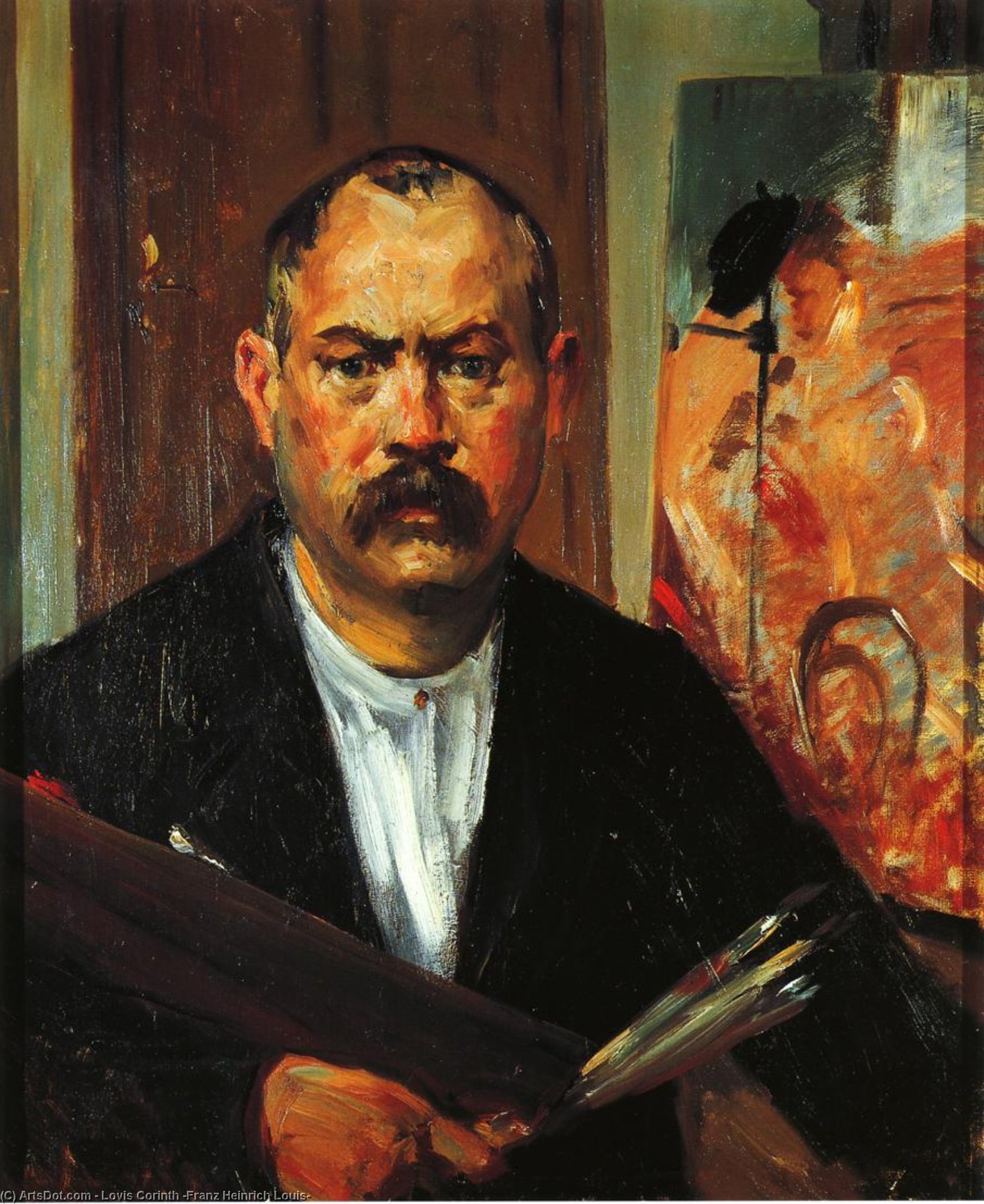 WikiOO.org - Enciklopedija dailės - Tapyba, meno kuriniai Lovis Corinth (Franz Heinrich Louis) - Self Portrait without Collar