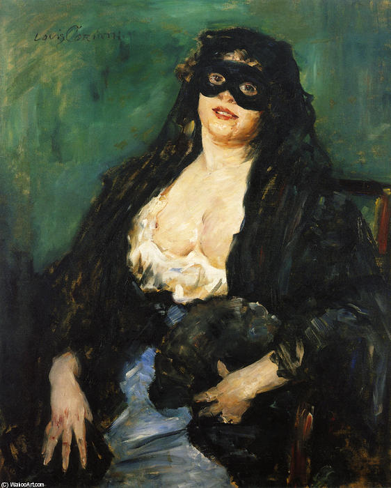 Wikoo.org - موسوعة الفنون الجميلة - اللوحة، العمل الفني Lovis Corinth (Franz Heinrich Louis) - The Black Mask