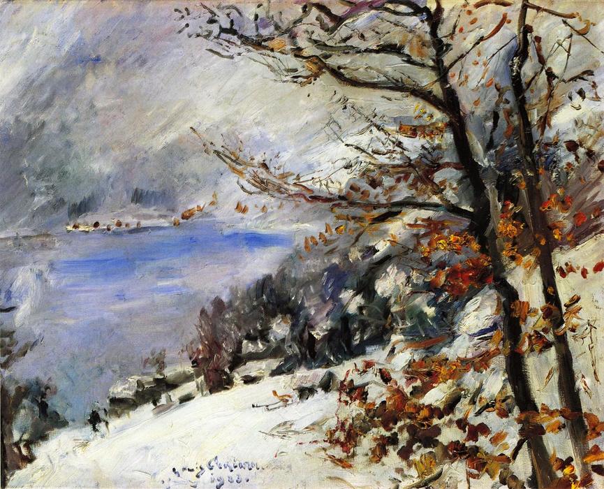 WikiOO.org – 美術百科全書 - 繪畫，作品 Lovis Corinth (Franz Heinrich Louis) -  的 `walchensee` 在 冬天