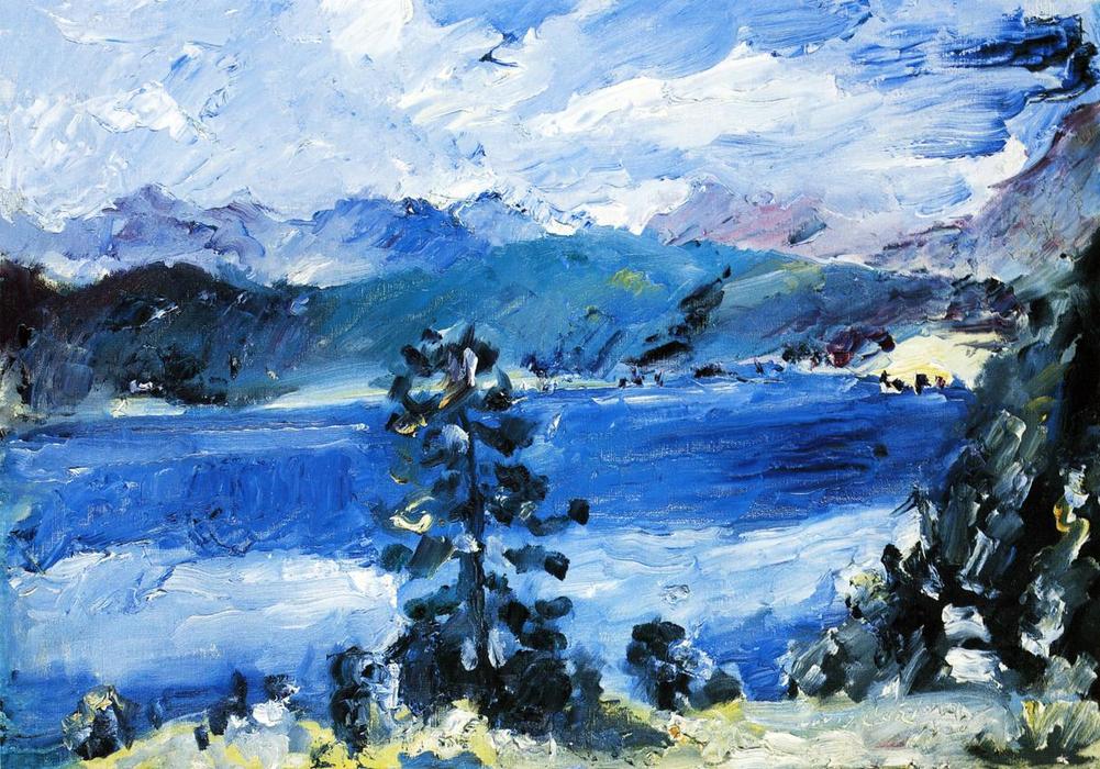 Wikioo.org - The Encyclopedia of Fine Arts - Painting, Artwork by Lovis Corinth (Franz Heinrich Louis) - The Walchensee with a Larch Tree