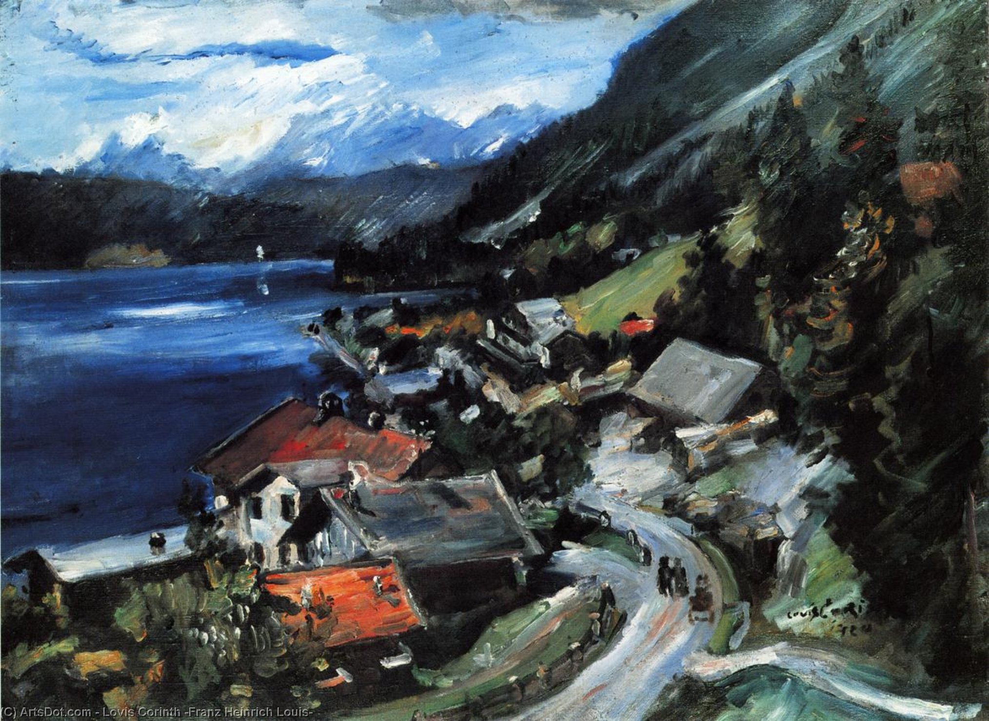 Wikioo.org - The Encyclopedia of Fine Arts - Painting, Artwork by Lovis Corinth (Franz Heinrich Louis) - The Walchensee, Serpentine